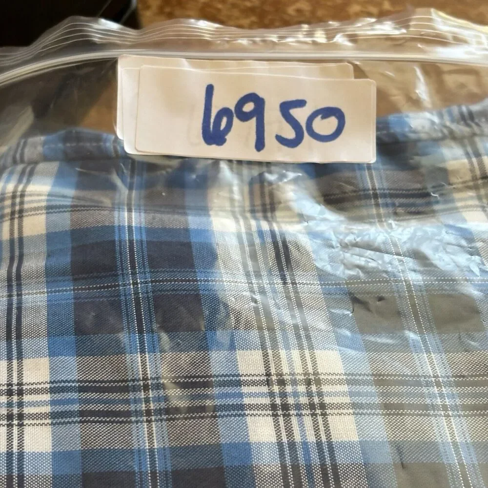 LL Bean Shirt Mens L Blue Plaid Traditional Fit Long Sleeve 500508 Crisp‎ Cotton